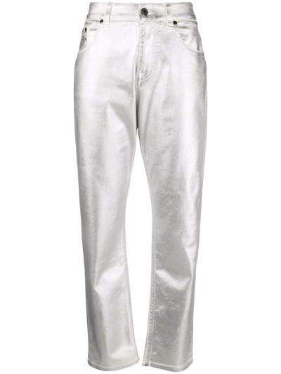 Tom Ford High-waisted Straight Leg Jeans In Silver