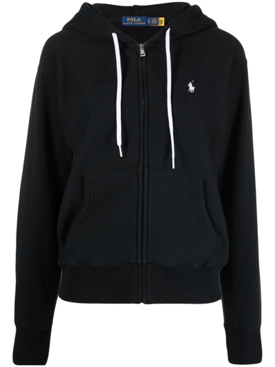 Polo Ralph Lauren Embroidered Logo Hoodie In Nero