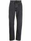 44 Label Group Logo-embossed Straight-leg Jeans In Grau
