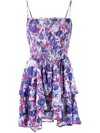 Isabel Marant Étoile Anka Abstract-print Smocked Dress In Multicolour