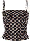 Misbhv Lara Monogram Cropped Tank Top In Schwarz