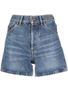 CHLOÉ EMBROIDERED HIGH-RISE DENIM SHORTS