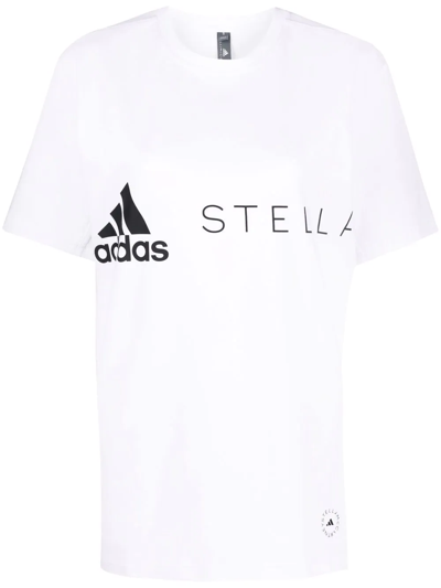 Adidas By Stella Mccartney Asmc Logo混棉t恤 In White