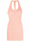 Misbhv Pink Towelling Monogram Mini Dress In Rosa