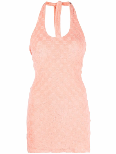Misbhv Pink Towelling Monogram Mini Dress