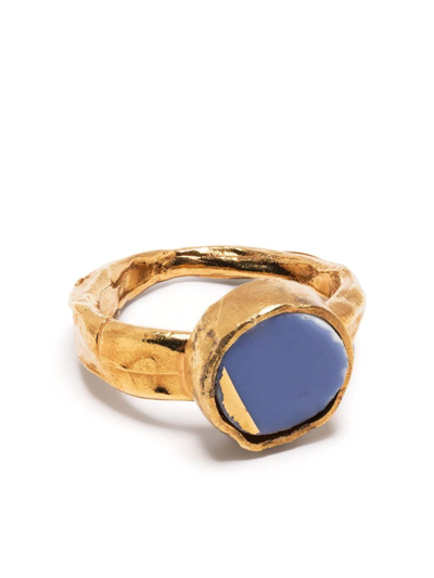 Nick Fouquet Textured Porcelain-charm Ring In Gold