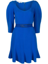 Stella Mccartney Blouson-sleeve Belted Mini Dress In Blau