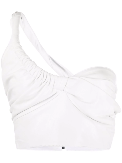 Manokhi Ruched One-shoulder Vest In Weiss