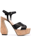 SI ROSSI 90MM SCULPTUED-HEEL PLATFORM SANDALS