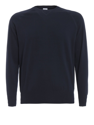 Aspesi Mens Blue Cotton Sweater In Blue
