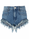 Isabel Marant Étoile Eneidao Frayed Denim Shorts In Blu