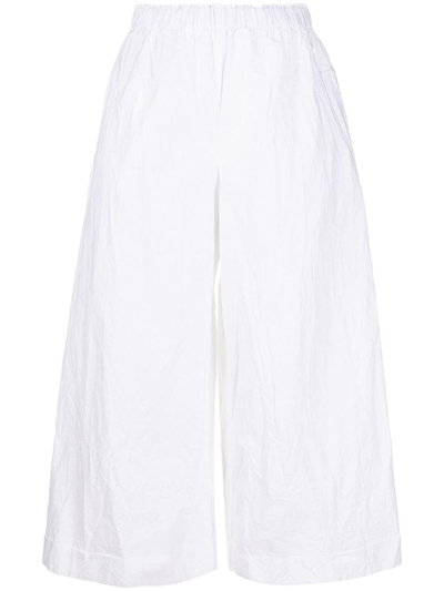Daniela Gregis Crinkled-effect Cropped Trousers In White
