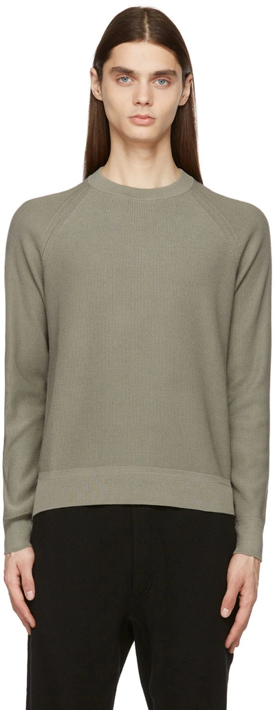 Tom Ford Grey Silk Link Ribs Sweater In S04 Taupe