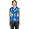 MARNI BLUE ICONIC MOHAIR ARGYLE VEST