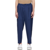 MARNI BLUE & NAVY COLORBLOCK TROUSERS