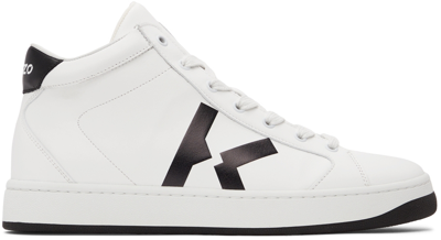 Kenzo White K-logo Kourt High Sneakers