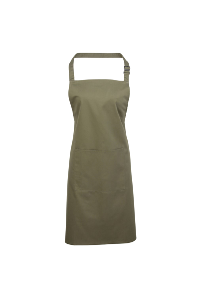 Premier Ladies/womens Colours Bip Apron With Pocket / Workwear (olive) (one Size) (one Size) In Green