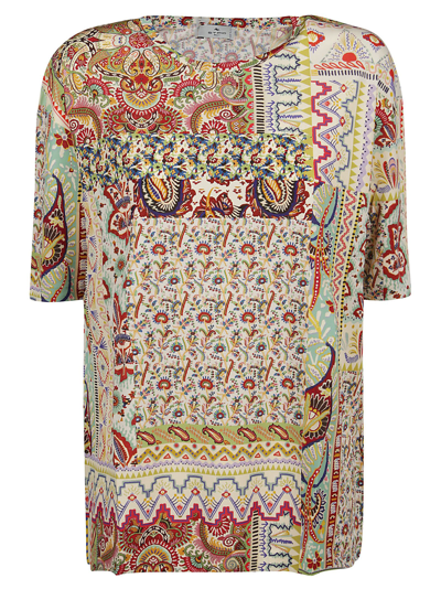 Etro All-over Printed T-shirt In Beige