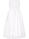 Dolce & Gabbana Cotton Stretch Strapless Corset Dress In White