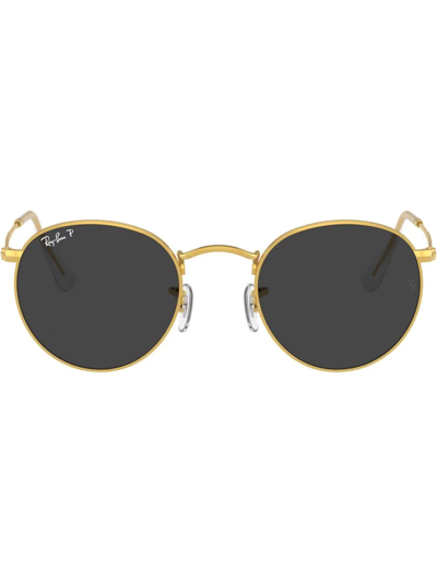 Ray Ban Round-frame Sunglasses In Gold