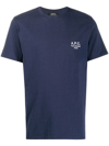 Apc A.p.c. Standard Rue Madame Cotton Crew-neck T-shirt In Blue