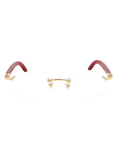 Cartier Ct0052o Glasses In 006 Gold Orange Transparent