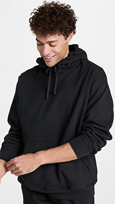 Reigning Champ Relaxed Fleece Pullover Hoodie In Black