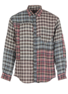 Dsquared2 Red And Blue Linen Check Mix Shirt In Mix Of Colors