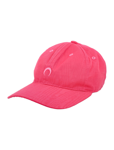 Marine Serre Embroidered Moire Cap In Fuchsia