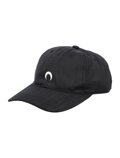 Marine Serre Embroidered Moire Cap In Black