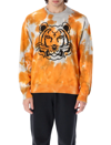 Kenzo Tiger Print Tie-dye Sweatshirt In Orange Tye Die