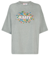 Chiara Ferragni Oversized T-shirt With Elbow-length Sleeves And Print Slogan In Grigio
