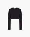 Cotton Citizen Black Crop Tokyo Long Sleeve T-shirt In Jet Black