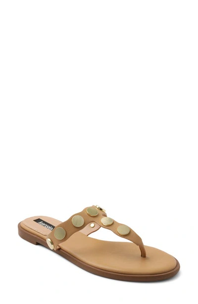 Kensie Maija Flip Flop In Nude Faux Leather