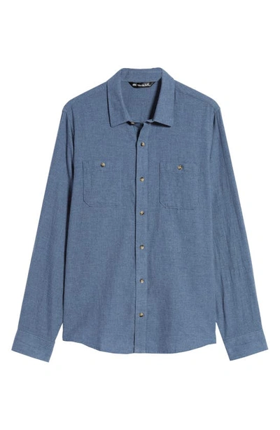 Travismathew Travis Mathew Hefe Regular Fit Flannel Sport Shirt In Vintage Indigo