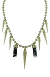 Olivia Welles Gold Plated Alternating Icicle Beaded Statement Necklace In Gold / Black / White