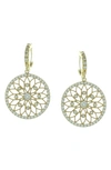 Olivia Welles Crystal Embellished Filigree Circle Drop Earrings In Gold / Crystal