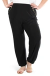 Nina Leonard Elastic Waist Harlem Pants In Black