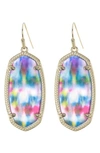 Kendra Scott Elle Filigree Drop Earrings In Gold Teal Tie Dye Illusion