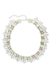Olivia Welles Crystal Cluster Collar Necklace In Silver / Pacific