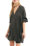 Free People Cotton Summer Daydream Shirt In Washed Black