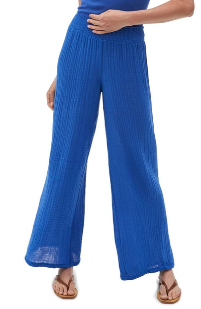 Michael Stars Smocked Wide-leg Pants In Royal