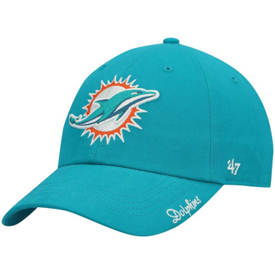 47 Brand Women's Aqua Miami Dolphins Miata Clean Up Primary Adjustable Hat