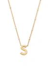 Kendra Scott Letter S Pendant Necklace In Gold Metal