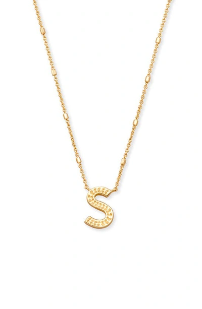 Kendra Scott Letter S Pendant Necklace In Gold Metal