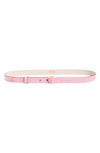 Versace Medusa Leather Skinny Belt In Pink