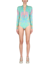 VERSACE VERSACE GATHERED MEDUSA MUSIC BODYSUIT