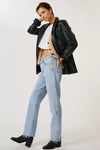 Agolde Criss Cross High-rise Distressed Straight-leg Jeans In Blue