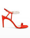 Badgley Mischka Kai Ankle Strap Sandal In Glowing Red