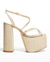 Cult Gaia Women's Sofie Raffia Platform Sandals In Natural
